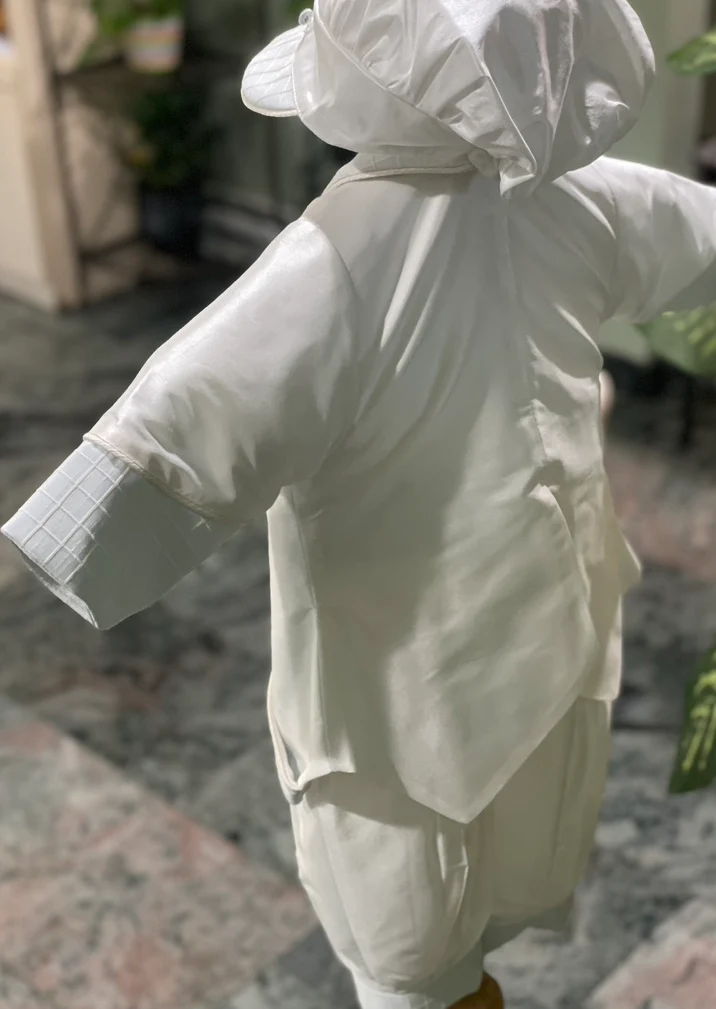 Piccolo Bacio Boys' Feliciano Baptism Outfit with Subtle Contrast - Image 6