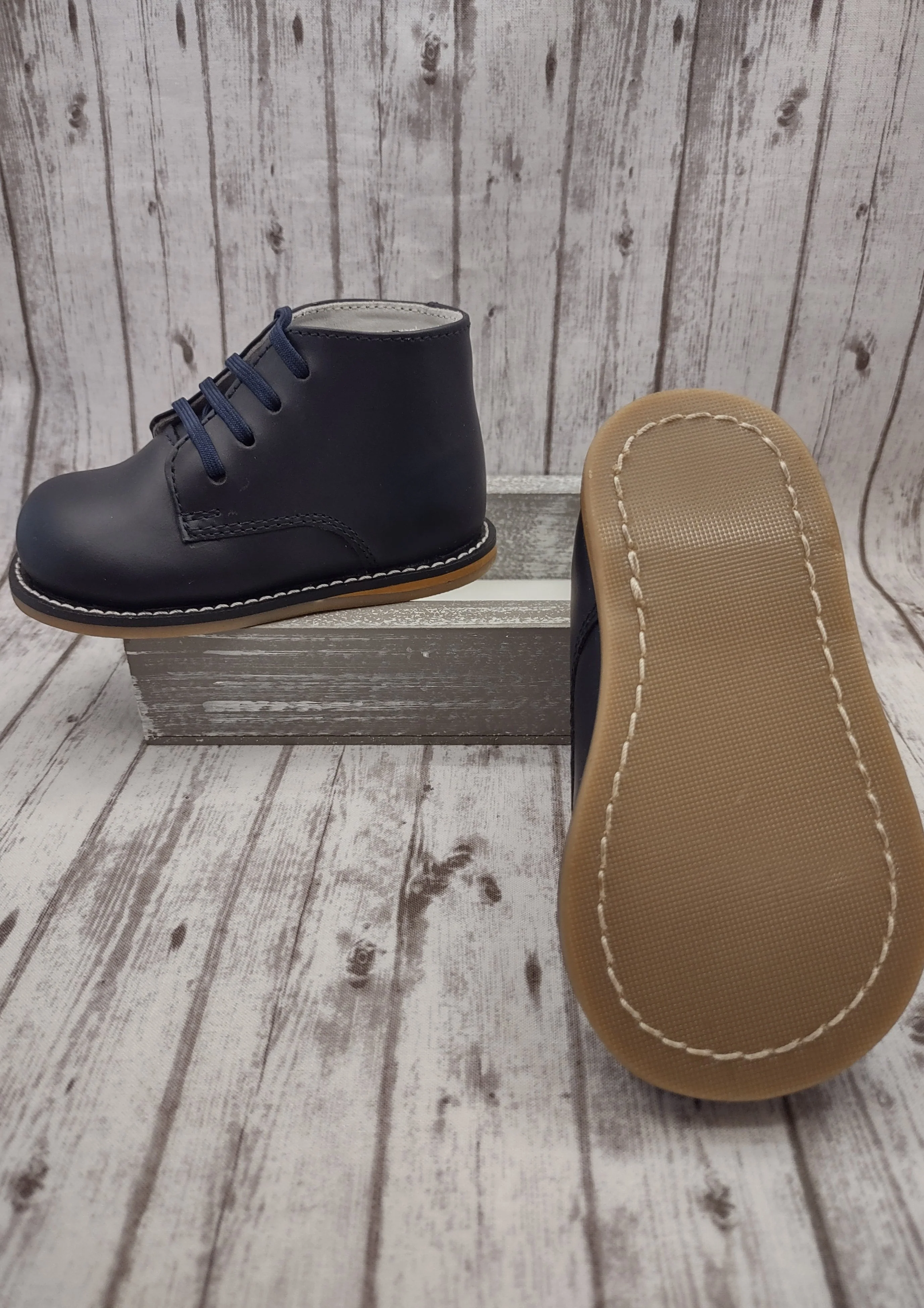 Josmo Logan Boys Navy Leather Walking Shoes - Image 5