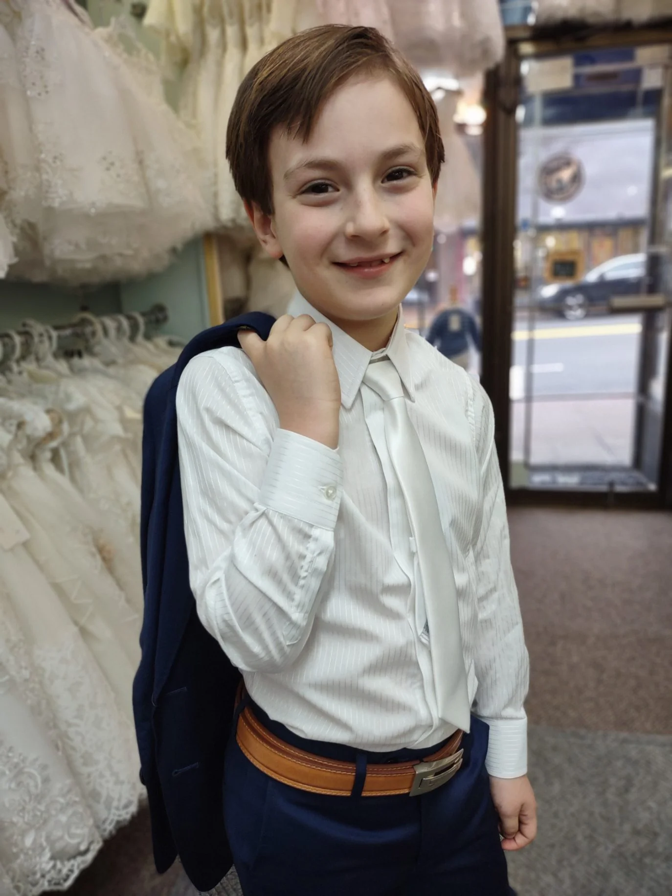 Classic Boys Sapphire Navy Slim Fit Suit - Image 3
