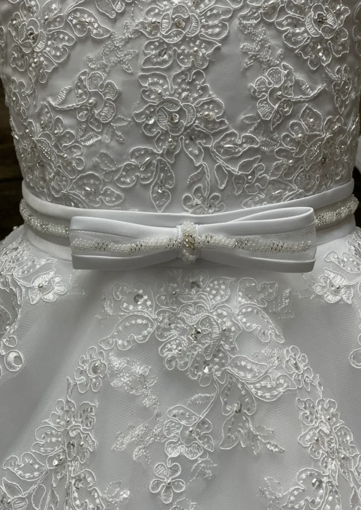 Sweetie Pie Extended Shoulder Lace Applique Gown - 4041 - Image 3