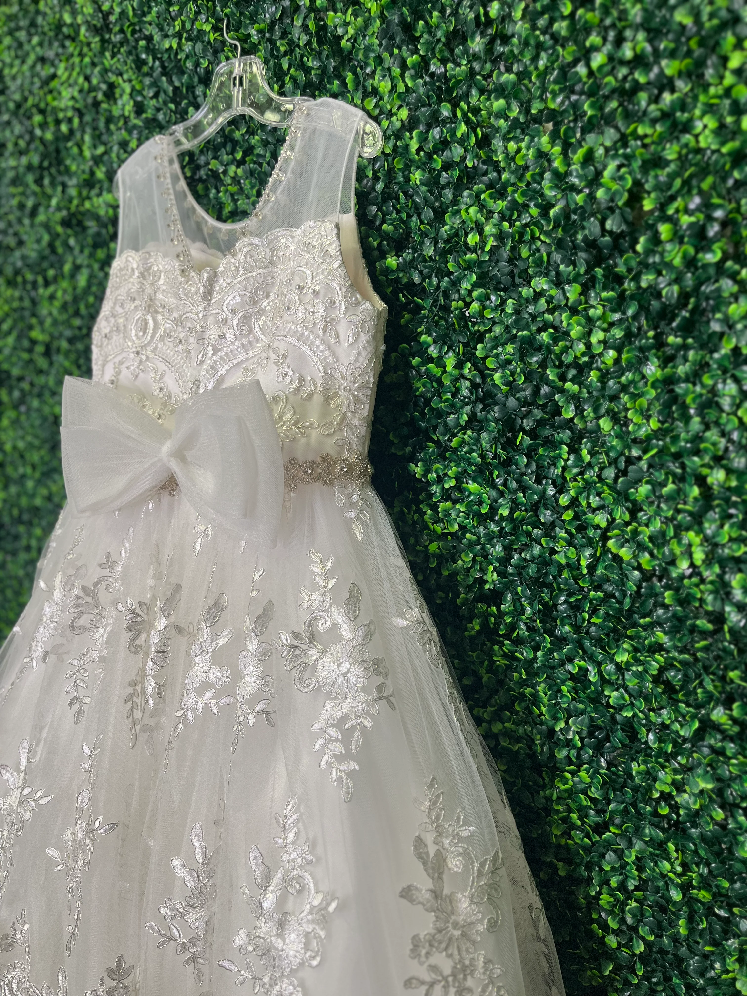 Princess Daliana Girls’ Metallic Lace and Rhinestone Gown - Z23120 - Image 4